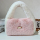 Plush Shoulder Bag Faux Fur Clutch Purse Tote Handbag Winter Female Party