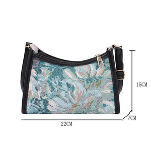 Canvas Portable Casual Oil Painting Shoulder Bag Winter Style