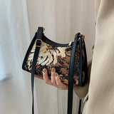 Canvas Portable Casual Oil Painting Shoulder Bag Winter Style