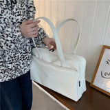 Large Capacity Women Travel Tote Bag Solid Color Daily Shoulder Bags