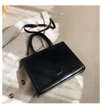 High Women Lady Single Shoulder Crossbody Leather Briefcase Top Grip Handle Bag