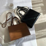 High Women Lady Single Shoulder Crossbody Leather Briefcase Top Grip Handle Bag