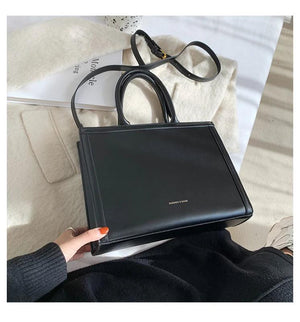 High Women Lady Single Shoulder Crossbody Leather Briefcase Top Grip Handle Bag