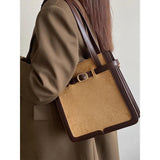 Vintage Women Faux Suede Shoulder Bag Soft Leather Ladies Messenger Bag