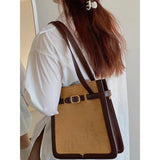 Vintage Women Faux Suede Shoulder Bag Soft Leather Ladies Messenger Bag