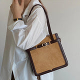 Vintage Women Faux Suede Shoulder Bag Soft Leather Ladies Messenger Bag