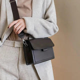 Vintage Double Compartments Lock Shoulder Bag for Women