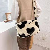 Large Plush Shoulder Bag for Women, Autumn/Winter Handbag