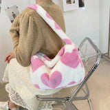 Large Plush Shoulder Bag for Women, Autumn/Winter Handbag