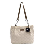 Canvas Houndstooth Shoulder Bag Chain Tote Handbags