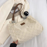 Canvas Houndstooth Shoulder Bag Chain Tote Handbags