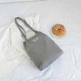 Corduroy Shoulder Bag Reusable Shopping Tote Soft Handbag