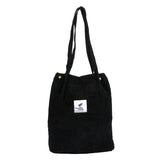 Corduroy Shoulder Bag Reusable Shopping Tote Soft Handbag
