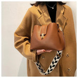 PU Leather Bucket Crossbody Bag For Women Shoulder Handbags