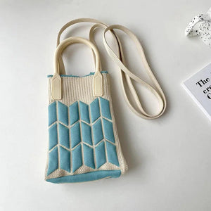 Crochet Shoulder Bag Candy Color Mini Clutch Crossbody Purse for Women