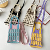 Crochet Shoulder Bag Candy Color Mini Clutch Crossbody Purse for Women