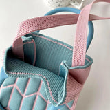 Crochet Shoulder Bag Candy Color Mini Clutch Crossbody Purse for Women