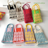 Crochet Shoulder Bag Candy Color Mini Clutch Crossbody Purse for Women