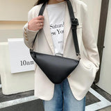 Women Small Shoulder Bags Triangle Handbag PU Leather Tote Chain Underarm Bag