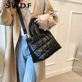 SWDF Shoulder Messenger Bags for Women Winter Crossbody Tote Bags Female