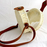 Straw Bag Women Hand-Woven Handbag Big Capacity Drawstring Beach Shoulder Bag