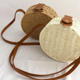 Straw Bag Women Hand-Woven Handbag Big Capacity Drawstring Beach Shoulder Bag