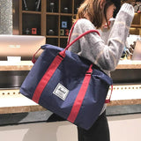 Women Leisure Canvas Travel Bag Large Capacity Waterproof Tote Handbag