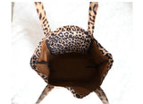 Leopard Print Tote Handbag Big Capacity Shoulder Bag Eco Shopping Gift Bag