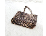 Leopard Print Tote Handbag Big Capacity Shoulder Bag Eco Shopping Gift Bag
