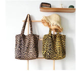 Leopard Print Tote Handbag Big Capacity Shoulder Bag Eco Shopping Gift Bag