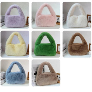 Faux Fur Women's Small Shoulder Bag Portable Ladies Clutch Purse Tote Handbags