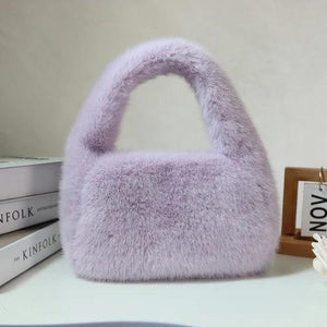 Faux Fur Women's Small Shoulder Bag Portable Ladies Clutch Purse Tote Handbags