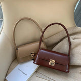 Retro Women Shoulder Bags Flap Leather Crossbody Bags Underarm Bag