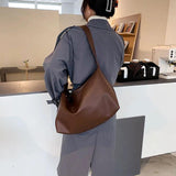 Women PU Leather Texture Shoulder Bag Large Capacity Totes Bag Vintage
