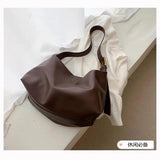 Women PU Leather Texture Shoulder Bag Large Capacity Totes Bag Vintage