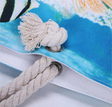 Women Printed Landscape Canvas Handbags Large Size Beach Bags Travel Bags