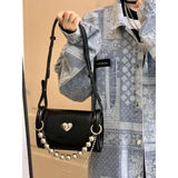 Y2k Hot Girls Heart Lock Underarm Bag Chain Women's Small Shoulder Bags