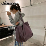 Corduroy Tote Bag Casual Large-capacity Beach Canvas Shoulder Bag for Women