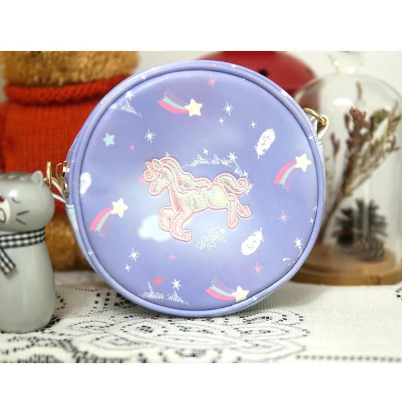 Japanese Unicorn Small Round Handbag Messenger Bag Mini Lolita Girl Shoulder Bag