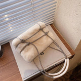 Plush Diamond Shoulder Bag for Women