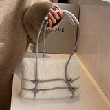 Plush Diamond Shoulder Bag for Women