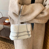 Plush Diamond Shoulder Bag for Women