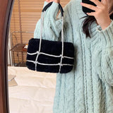 Plush Diamond Shoulder Bag for Women