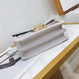 Glossy Pu Stitching Women Handbag Metal Lock Flap Shoulder Messenger Bag