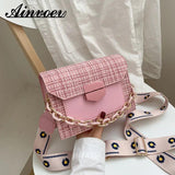 Chain Crossbody Bags Wide Strap Shoulder Bags for Women