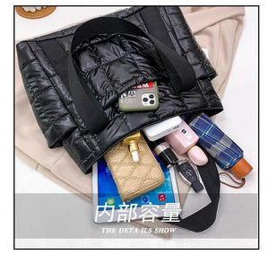 Qiaoduo Space Cotton Checkered Winter Duffel Bag for Women