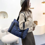 Qiaoduo Space Cotton Checkered Winter Duffel Bag for Women