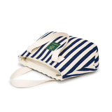 Striped Casual Tote Women's Handbag Shoulder Handbags Canvas Leather Bags