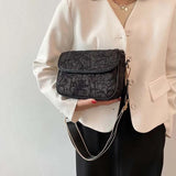 Vintage Plaid Flap Shoulder Bags Women Stylish Texture Office Lady Temperament U