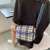 Vintage Plaid Flap Shoulder Bags Women Stylish Texture Office Lady Temperament U